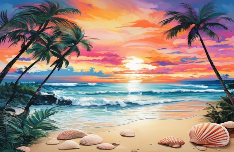 Tropical Beach Pictures AI Wallpaper