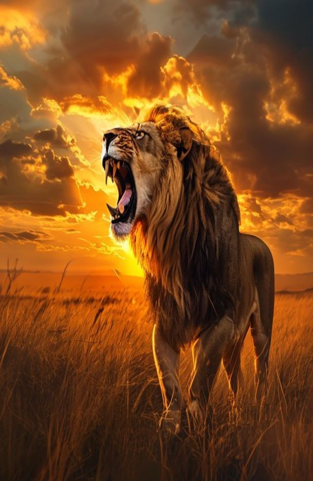 Lion Roar AI Wallpaper