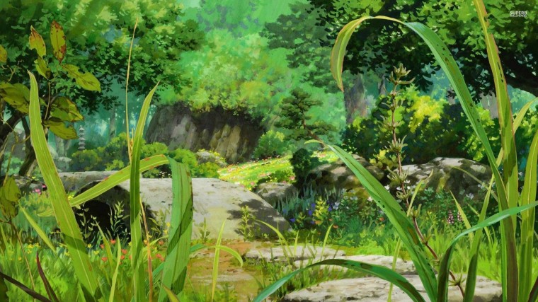 Free Download Wallpaper Forest Tree Scenic Anime Picsfabcom Desktop 