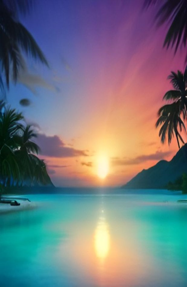 Tropical Island AI Wallpaper