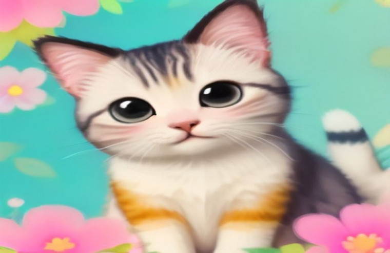 Kawaii Cat AI Wallpaper