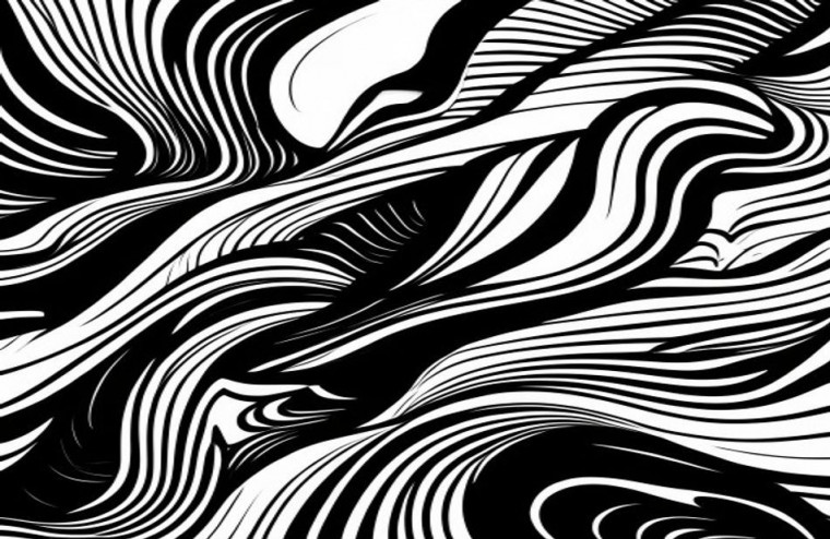 Black And White Abstract AI Wallpaper