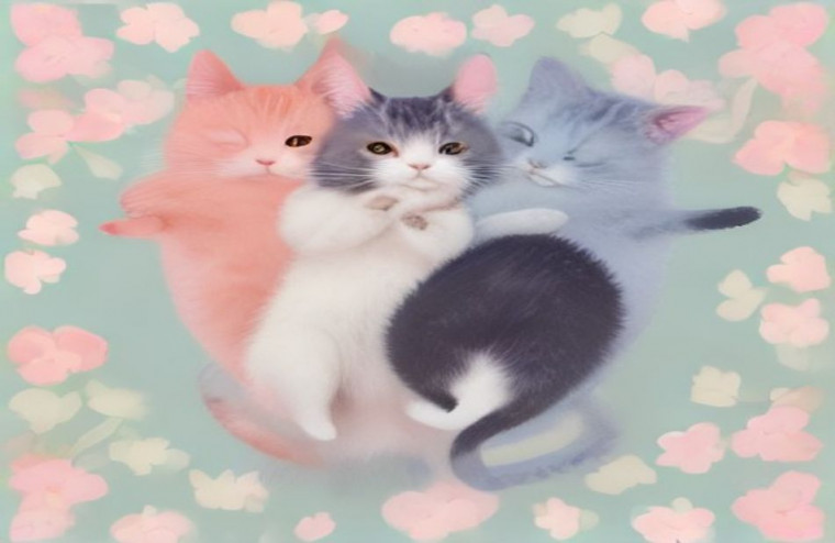 Kawaii Cat AI Wallpaper