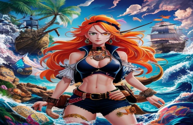 Nami One Piece AI Wallpaper