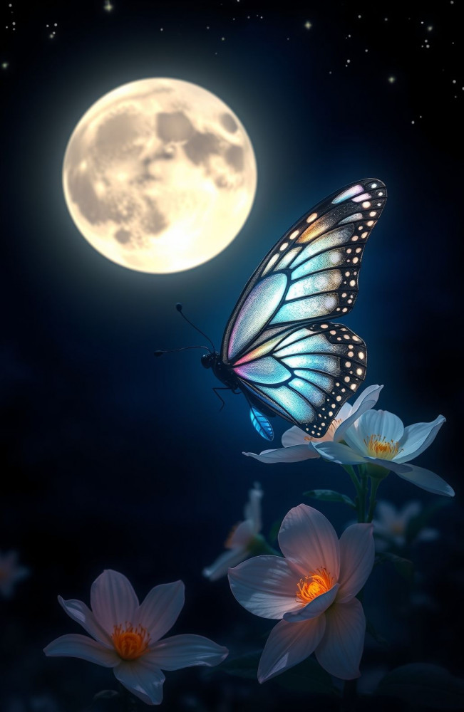 Night Butterfly AI Wallpaper