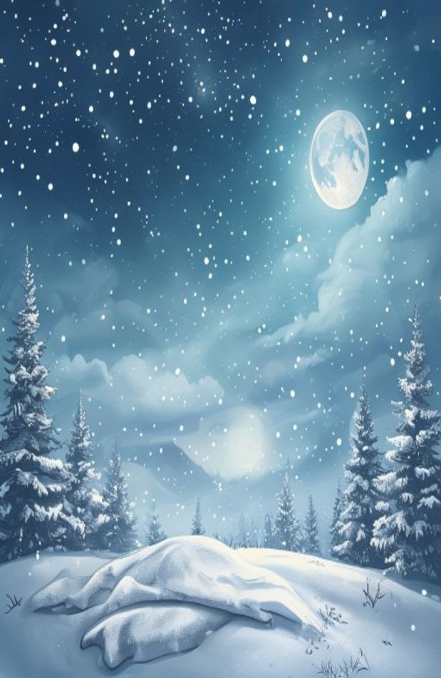 Winter Night Sky AI Wallpaper