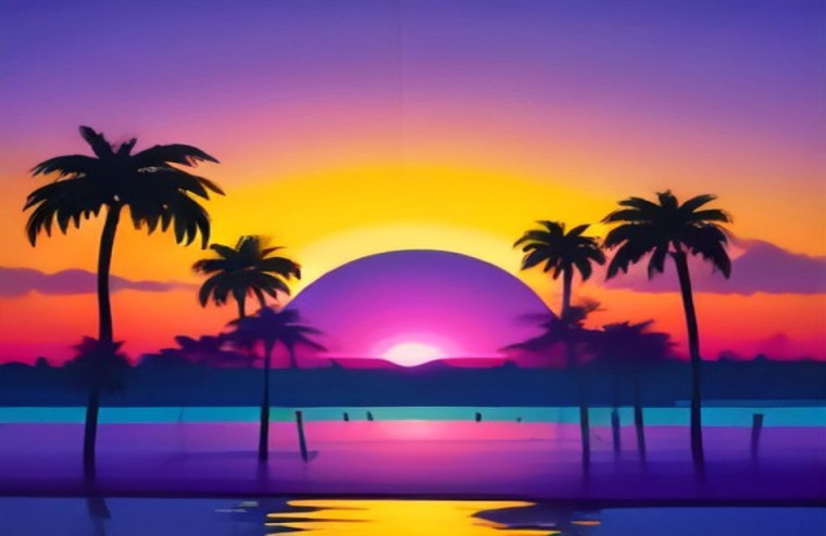 Retrowave AI Wallpaper