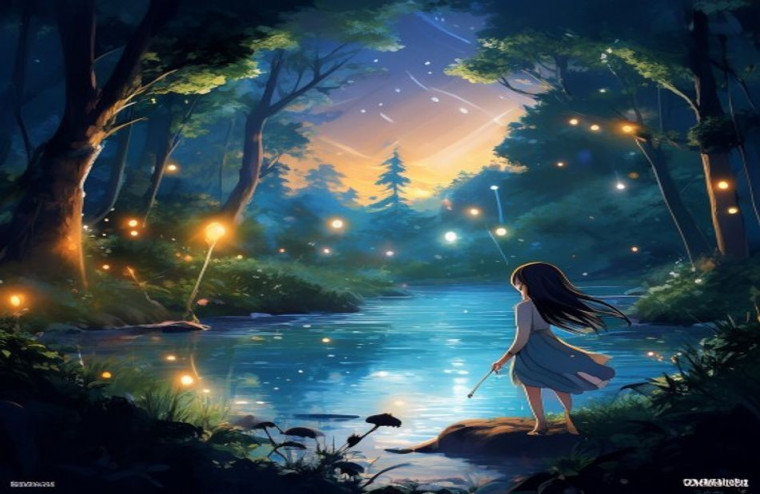 Hotarubi No Mori E AI Wallpaper