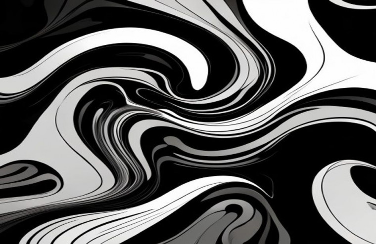 Black And White Abstract AI Wallpaper