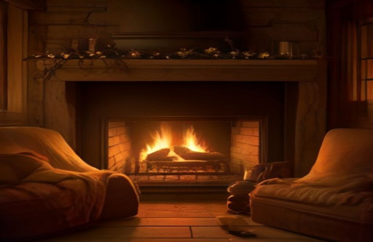 Live Fireplace AI Wallpaper