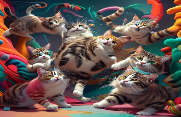 3d Moving Cats AI Wallpaper