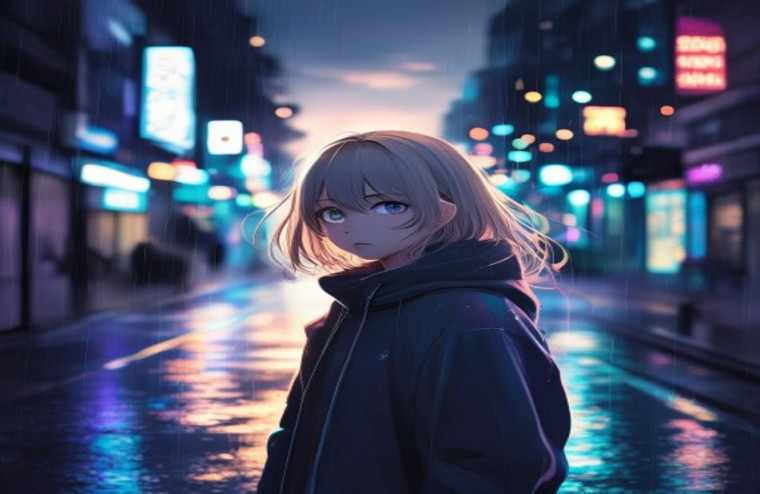 Sad Anime HD AI Wallpaper