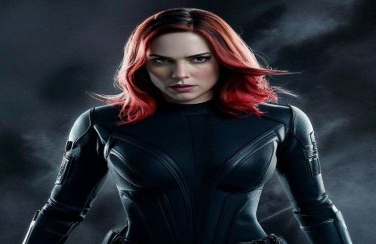 Black Widow HD AI Wallpaper
