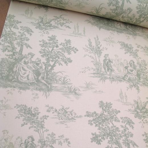 Free download Purple and Green Country Life Toile Wallpaper