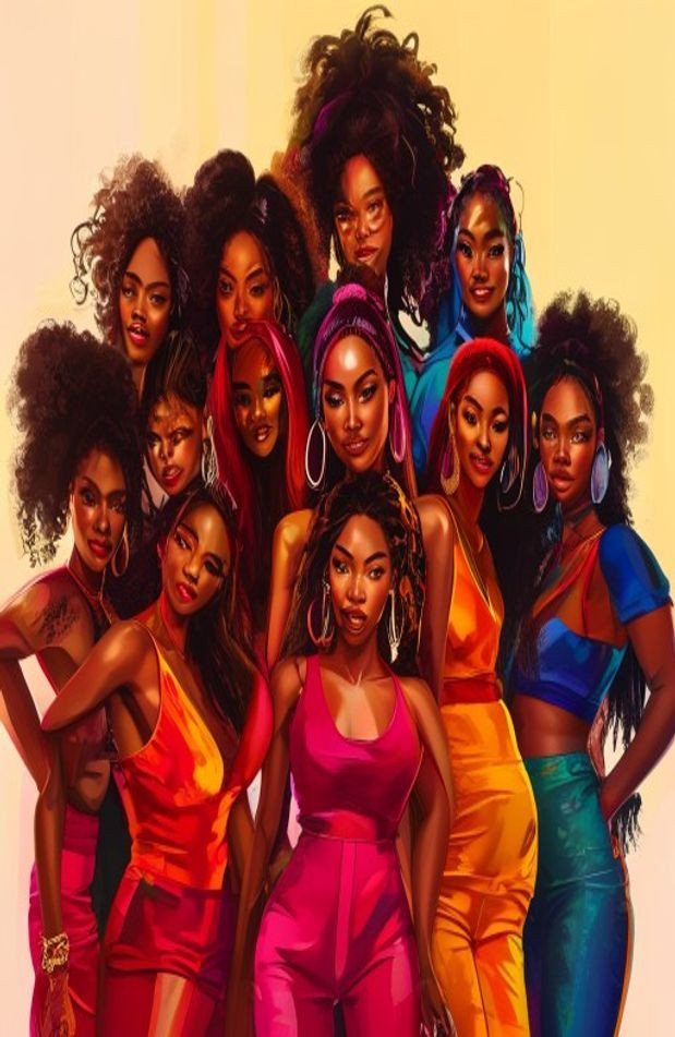 Beautiful Black Women AI Wallpaper