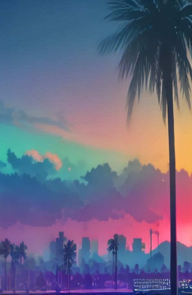 Vaporwave AI Wallpaper