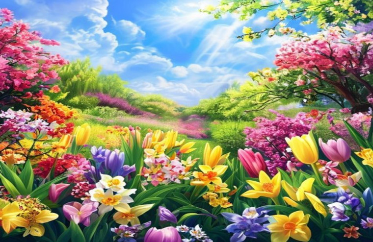 Spring Flowers Screensavers AI Wallpaper