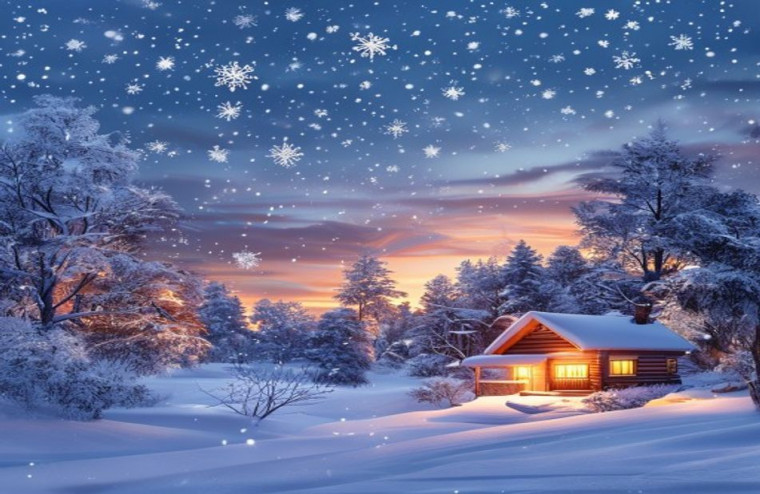 Winter Scene AI Wallpaper