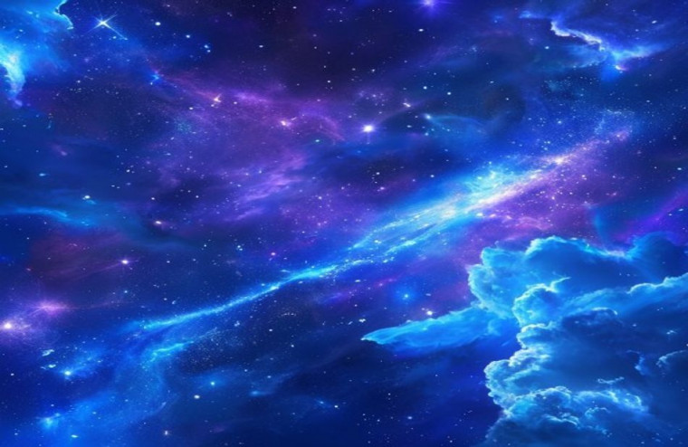 Blue Space AI Wallpaper