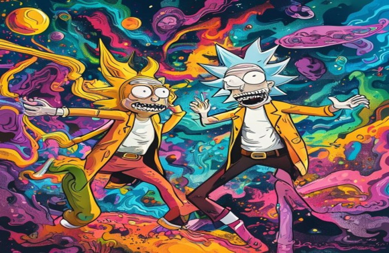 Supreme Rick And Morty AI Wallpaper