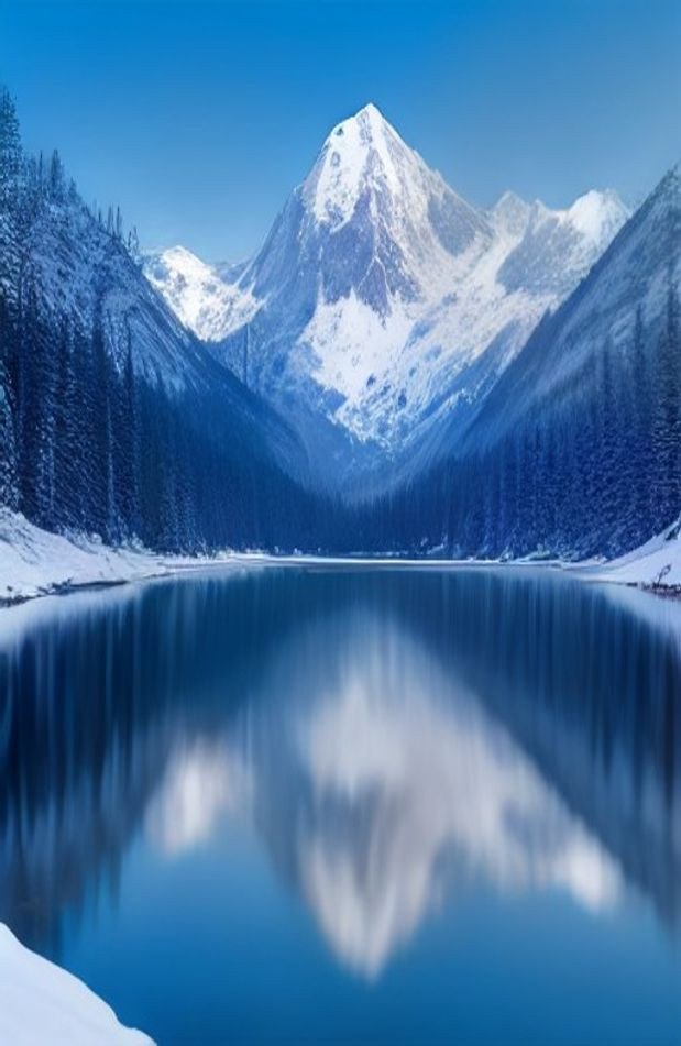 Winter Mountain AI Wallpaper