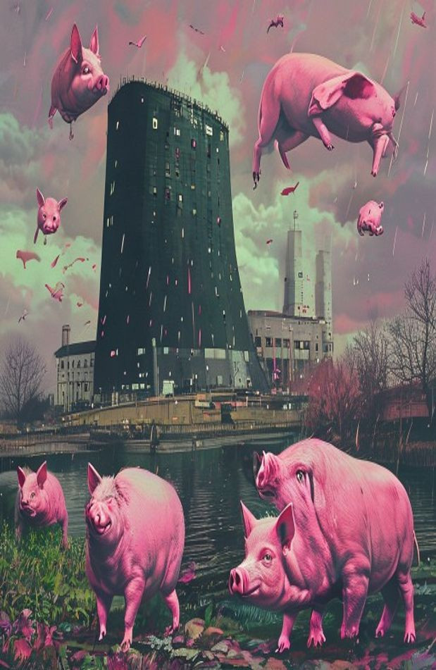 Pink Floyd Animals AI Wallpaper