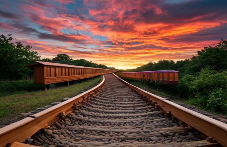 HD Train Tracks AI Wallpaper