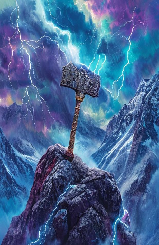 Thor S Hammer AI Wallpaper