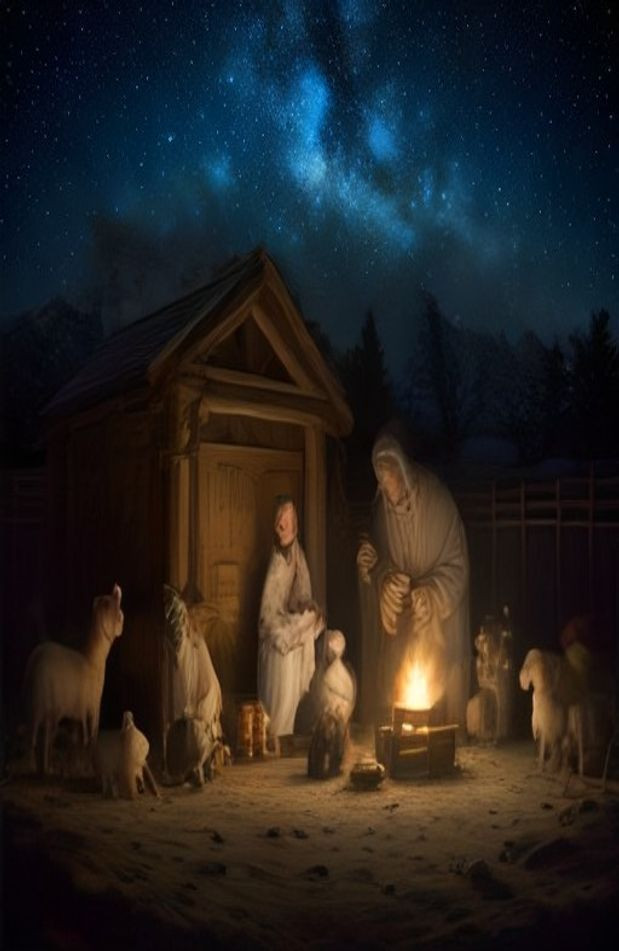 Christmas Nativity AI Wallpaper