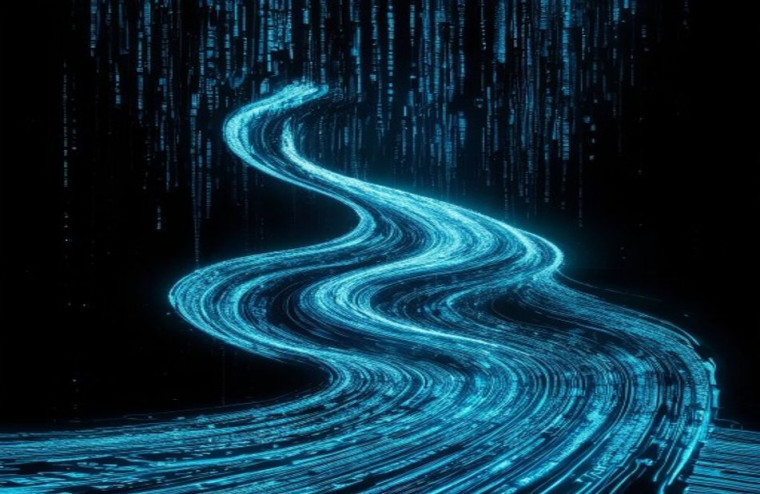 Blue Matrix Code AI Wallpaper Live