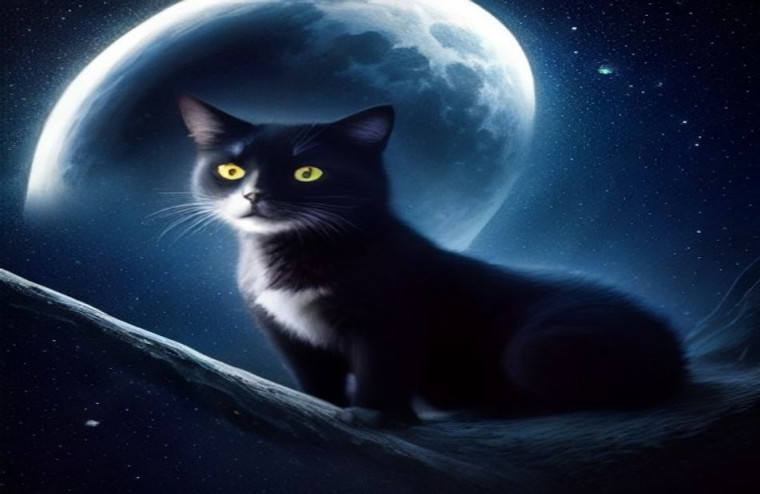 Black Cat AI Wallpaper For Computer