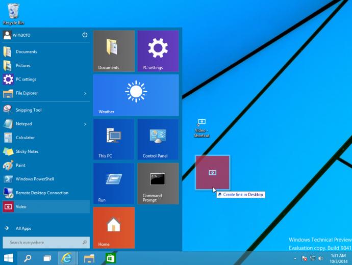 Free download Create Desktop shortcuts for Modern apps in Windows 10