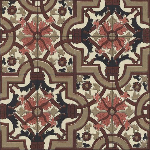A stunning Moroccan tile mosaic wallpaper with a blend of colors and patterns
