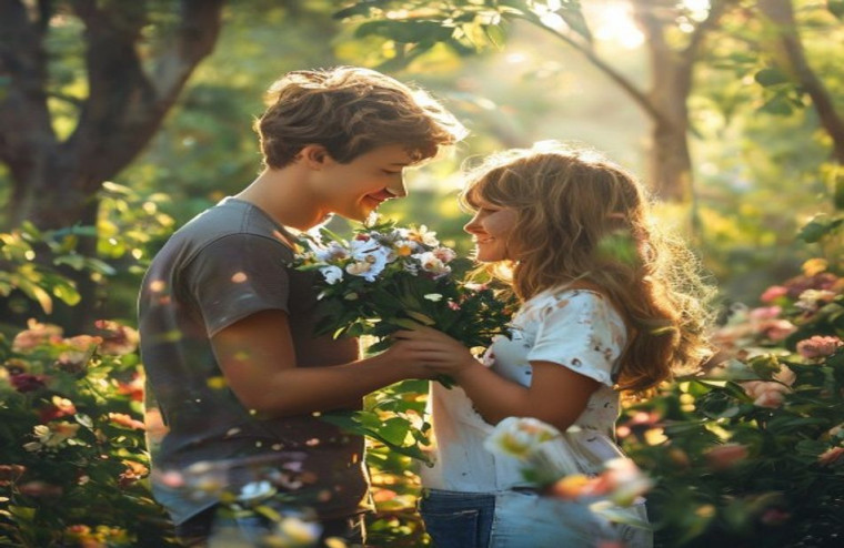 Boy And Girl Love AI Wallpaper