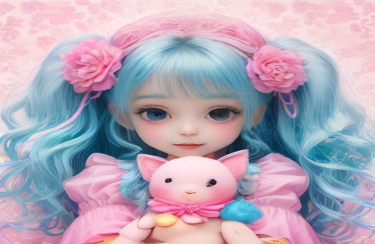 Cute Doll Pictures AI Wallpaper