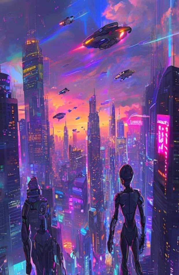 Anime Sci Fi AI Wallpaper