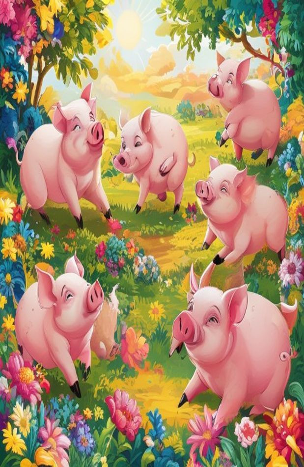 Cute Pig AI Wallpaper