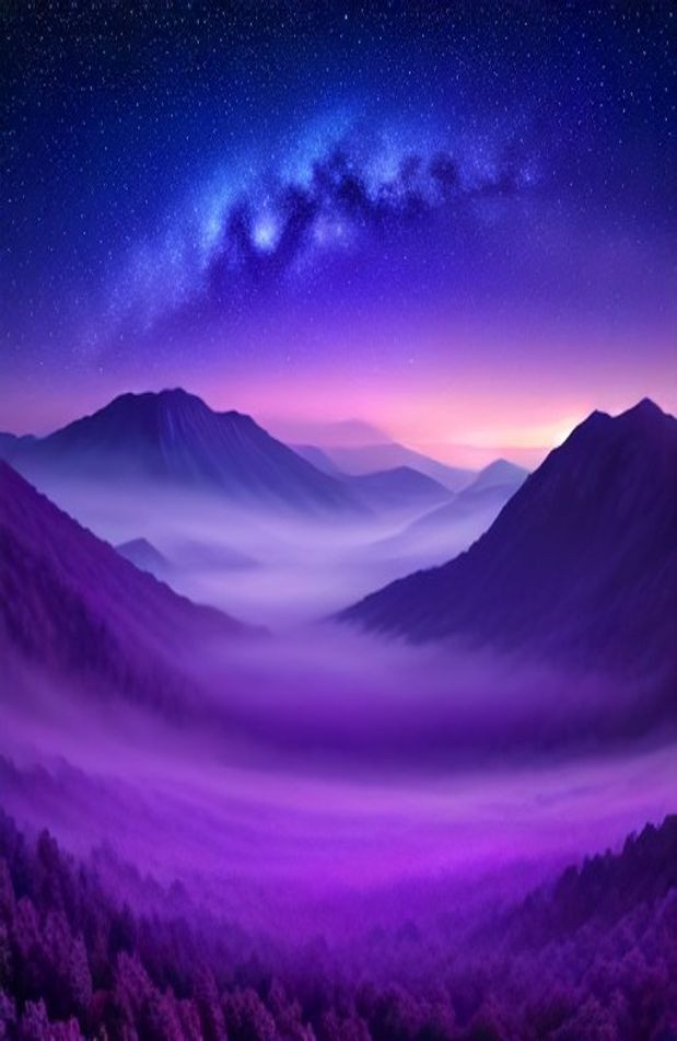 Cool Purple Aesthetic AI Wallpaper