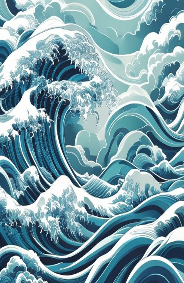 Japanese Wave AI Wallpaper