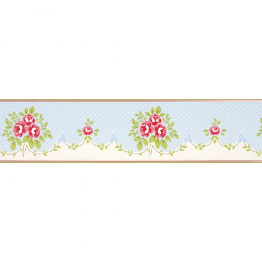 Free download White Blue Yellow Elegant Floral Wallpaper Border