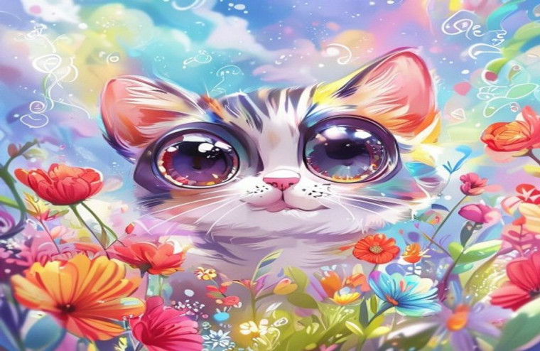 Anime Cat AI Wallpaper