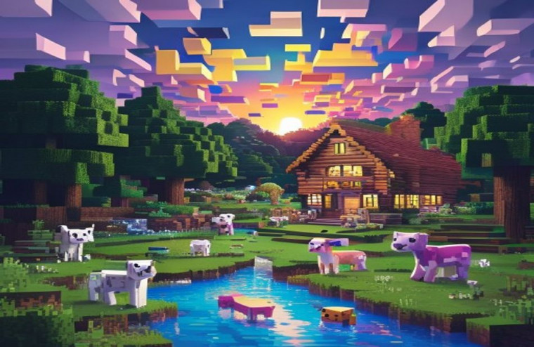 Cool Minecraft AI Wallpaper