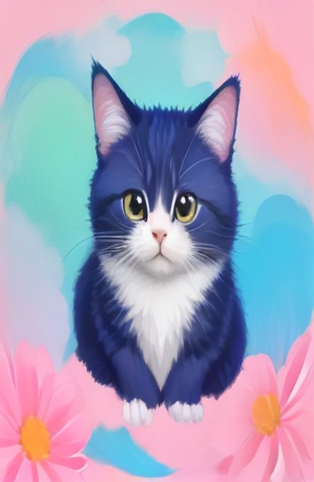 Anime Cat AI Wallpaper
