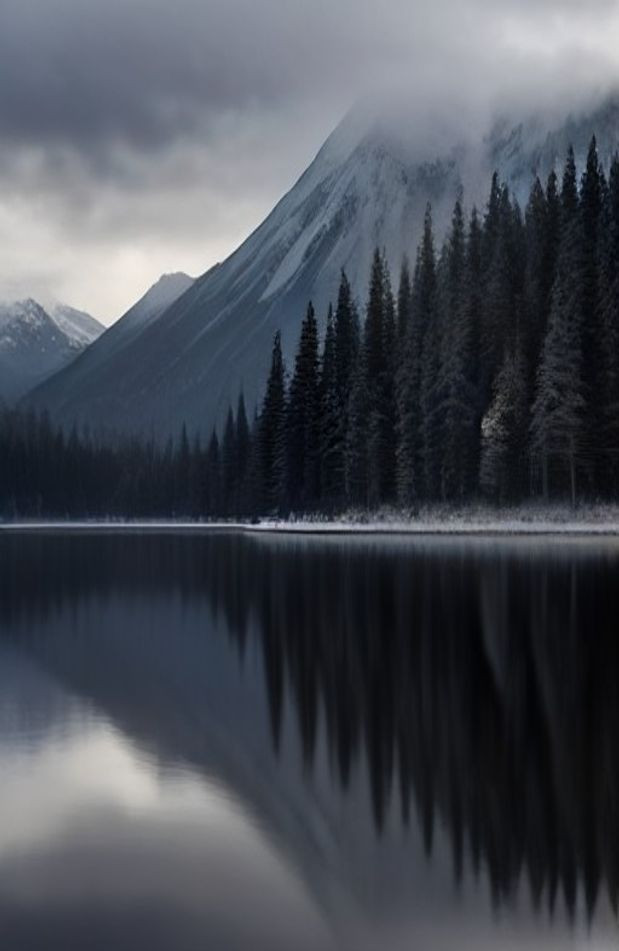 Black And White Nature AI Wallpaper