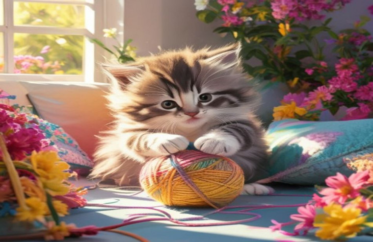 Cute Kitty AI Wallpaper