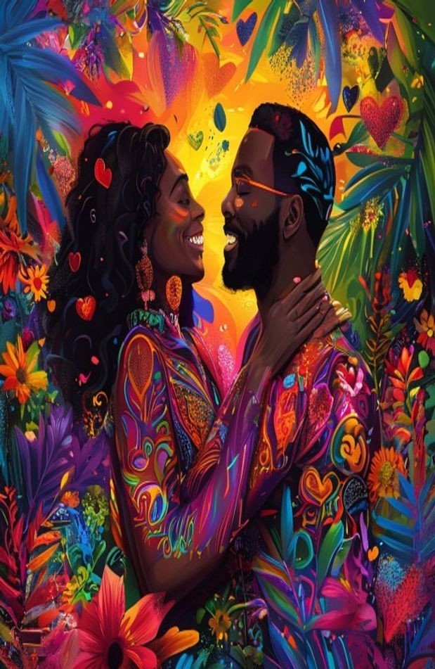 Black Love AI Wallpaper