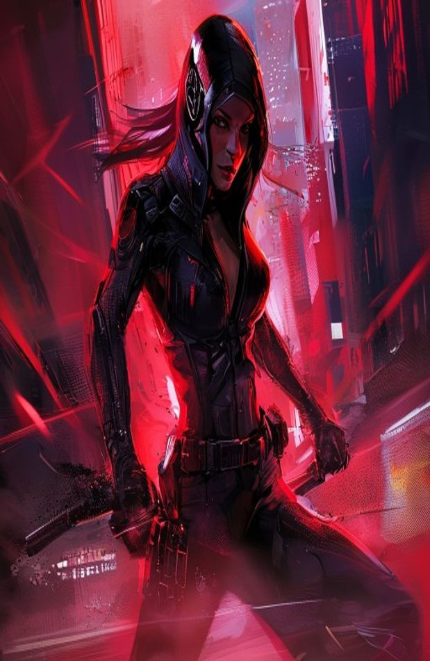 Black Widow HD AI Wallpaper