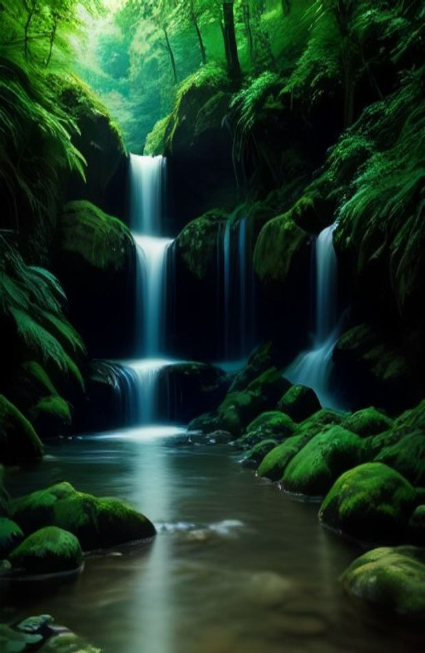 Live Waterfall AI Wallpaper