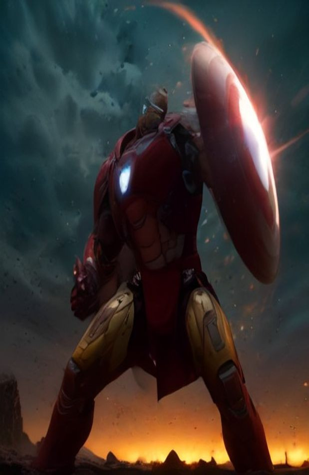 Iron Man Vs Captain America AI Wallpaper