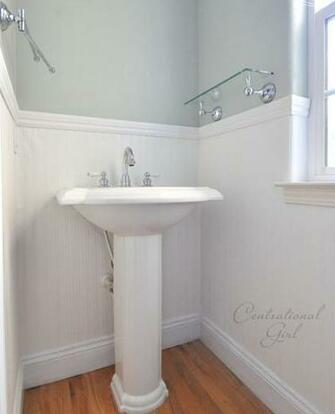 Beadboard Wallpaper Sink Side Cg